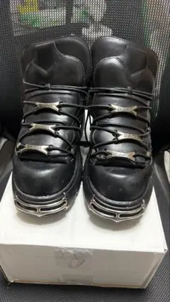 NewRock風 厚底ブーツ ニューロック風 黒ブーツ