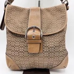 コーチ 6377 ショルダーバッグ キャンバス レザー ソーホー ベージュ