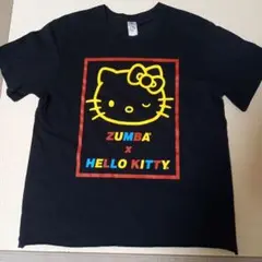 値下げ　ZUMBA　サンリオ　Tシャツ　ウェア zumba】新作 ズンバ キティ Tシャツ 総柄 kitty ズンバウェア M