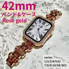 アップルウォッチ　ケース　applewatch バンド ローズ 42mm