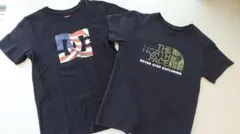 DC ディーシーアメリカ国旗風 ノースフェイス Tシャツ 150　2枚組