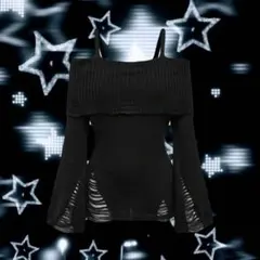 ❤︎ オフショルニット ‪‪❤︎‬ 平成 y2k グランジ ダークコア