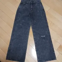 WEGO ブラックデニム　ワイドパンツ M　レディース