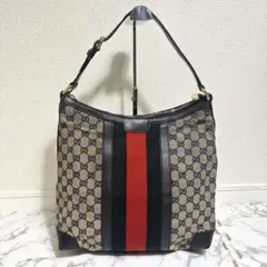 グッチ GUCCI シェリーライン デニム ショルダーバッグ インディゴ