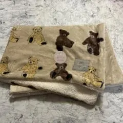 ブランケット くまさん　ひざ掛け　裏起毛 裏ボア　アニマルくまさん　ふわふわ