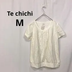 ✨️タグ付新古品✨️テチチ▶レーシーブラウス 白系 M 半袖のサムネイル