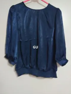 ジーユー　GU レディース　ブラウス　カットソー　紺色　ネイビー　Mサイズ