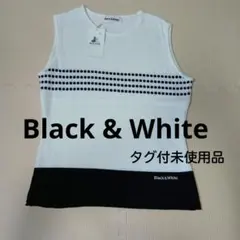 Black&White ノースリーブニットベストドット&ボーダータグ付未使用品のサムネイル