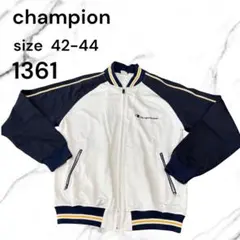 Champion トラックジャケット ホワイト ネイビー 42-44 ジャージ