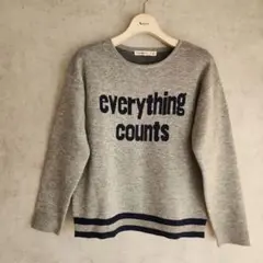 (株)ワールド　キューティーブロンド　ロゴニット　グレー×ネイビーM