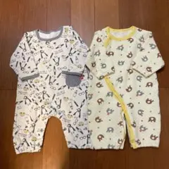 秋冬用　長袖ロンパース 60 70 2枚セット　長袖