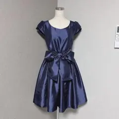 ウィルセレクション リボン フレア ワンピース ドレス ネイビーのサムネイル