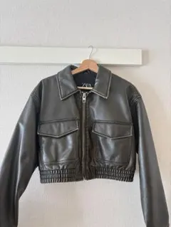 ZARA クロップドレザージャケット M