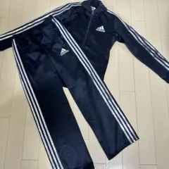 【adidas】アディダス ジャージ上下セット 3本ラインシルバーラメ
