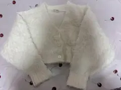 COCODEAL ホワイト 起毛ニットカーディガン