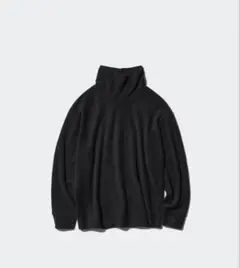 ソフトニットフリースリブハイネックT大きいサイズ　L