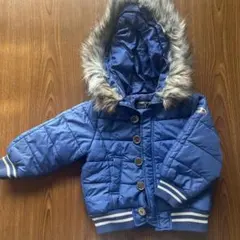 COMME CA ISM フード付きダウン90青