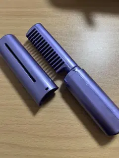 小型 軽量 ヒート コーム 櫛型 ヘアアイロン 紫 パープル