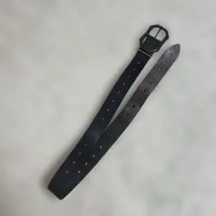 ダークブラウンレザー ベルト 四角形バックル