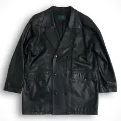 値下げ 貴重【VINTAGE】Leather coat レザーダブルコート 羊革
