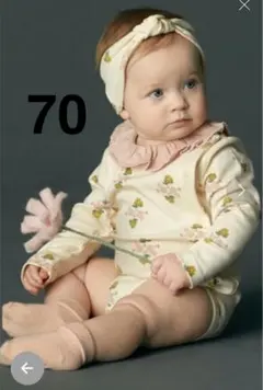 moimoln バンブーコットン バイエルロンパース ヘアバンド