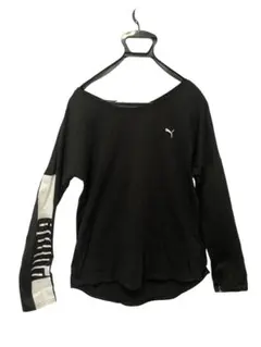 美品 プーマ Puma オフショルダー長袖Tシャツ 黒 スポーツ