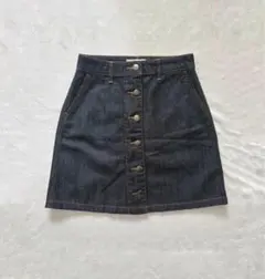 美品✨ローリーズファーム デニム台形スカート 前ボタンAライン M 膝上 Y2Kのサムネイル