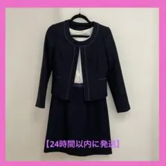 フォーマルスーツ　レディース　ワンピース　ネイビー　卒業式