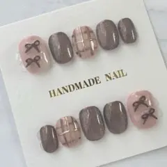 ハンドメイドネイルチップ✩.*˚ベリーショート✩.*˚ 冬ネイル✩.*˚