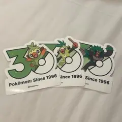 ポケモン 30周年 ステッカー サルノリ バチンキー ゴリランダー　韓国限定釜山のサムネイル