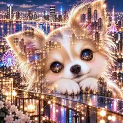 犬柄【384】パネル生地