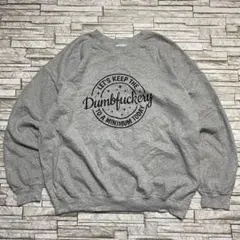 90s ヴィンテージ スウェットグレー Dumb Luckely 英字ロゴ