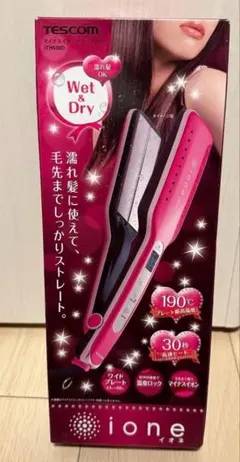 ヘアーアイロン ストレートアイロン TESCOM. マイナスイオンITH530D テスコム マイナスイオン ヘアーアイロン ジュエリーピンク