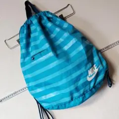 BZ鞄 Nike 青 ストライプ ナップザック 42cm