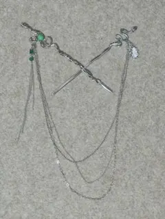 シルバー 蛇デザイン かんざし