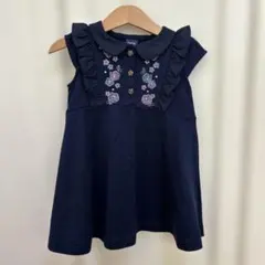 美品　ANNA SUI mini ネイビー ワンピース 90のサムネイル