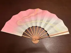 舞扇子 日本舞踊 扇子 ピンク グラデーション　※記名あり