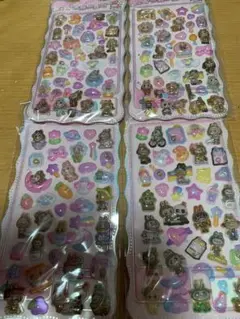 ラブブ labubu3D立体シールセット 4シート