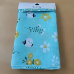 フジサキ 手ぬぐい 花と鳥のデザイン 約33cm x 80cm　シマエナガ