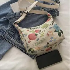 迅速発送　花柄 ミニショルダー ショルダーバッグ エスニック 北欧 総柄　②