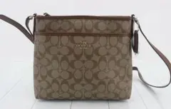 COACH ロゴプリント ショルダーバッグ ブラウン