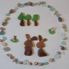 ③貝殻☆小さな貝殻&シーグラス☆天然☆黒うさぎ☆