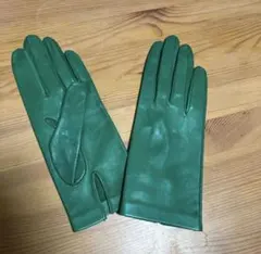 【UNKNOWN】80s-90s 本革 レザーグローブ グリーン