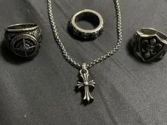 クロスネックレスとリングセット