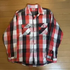 90s FIVE BROTHERネルシャツ 赤 黒 チェック