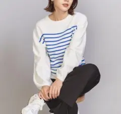 美品　BEAUTY&YOUTHミラノリブカーブスリーブ プルオーバー