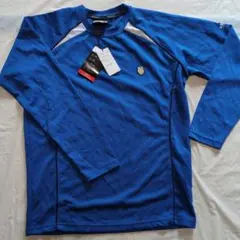 【タグ付】K-SWISS ワッフル 長袖Tシャツ M ブルー 吸汗速乾 ロンT