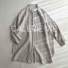 1美品 GALERIE VIE 麻100% 長袖 オーバーシャツ ベージュ S - メルカリ