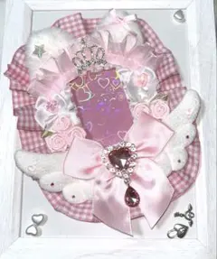 【B8】硬質ケース トレカケース レースデコ 天使　猫 ピンク 魔法少女