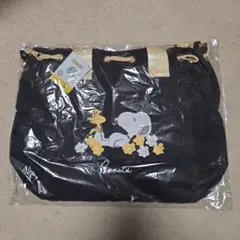 スヌーピー　 2WAY ショルダーバッグ 　ブラック　 巾着 　よ